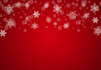 Naklejka na ściany i meble Abstract Red Holiday Design. Snow Merry Christmas Illustration