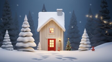 Festive Christmas winter illustration