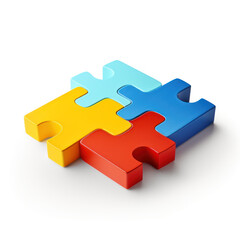 Jigsaw puzzle. Tiling puzzle. Puzzles parts. Isolated object on white background