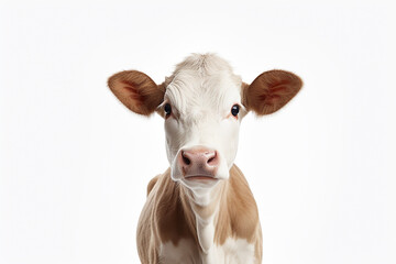 Portrait Of A Calf, Calf, Calf Isolated In White, Calf In White Background