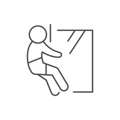 Industrial window cleaning line icon