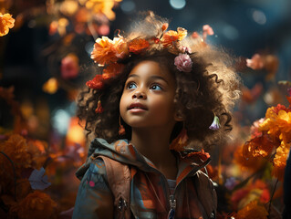 portrait of a girl in autumn park