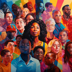 LGBTQ portraits art composition