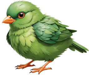 green bird isolated on white