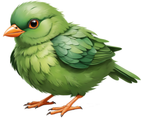 green bird isolated on white