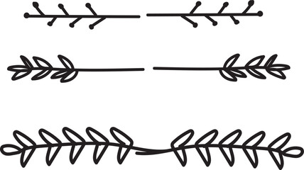 Hand drawn ornament divider collection, hand drawn clipart, borders clipart design element, doodle dividers, hand drawn line borders, leaf design, vintage ornaments, decorament element