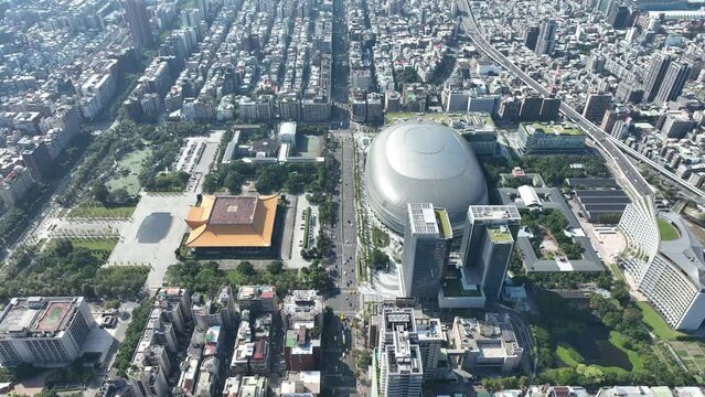 Aerial photography in Taipei city.