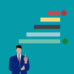 Investment asset allocation and balancing concept Businessman investors make pie charts to balance their portfolios to suit risk and return. © ABC-XYZ