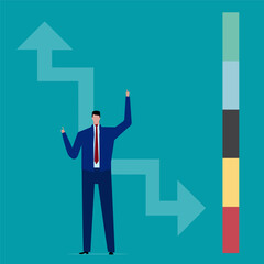 Investment asset allocation and balancing concept Businessman investors make pie charts to balance their portfolios to suit risk and return. © ABC-XYZ