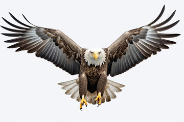 Fototapeta premium Eagle Isolated On White, Eagle On White Background, Eagle, Eagle Flying