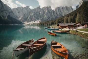 Fototapeta premium boats in the lake