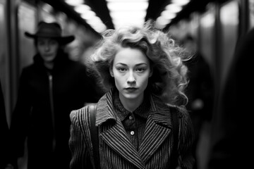 Fototapeta premium Striking Gaze in Transit