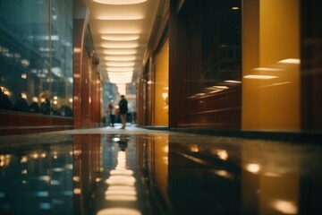 Blurred Hallways: School Corridor in Artistic Motion