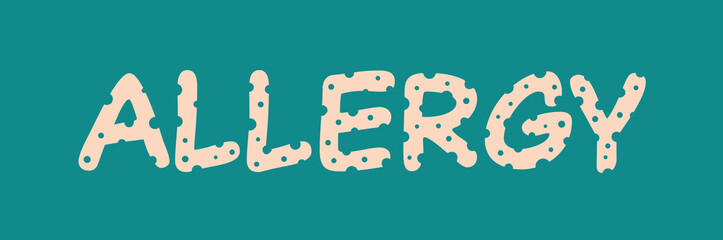 allergy word illustration. spotted allergy word
