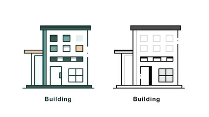 illustration of a building | Architectural Marvel: Building Icon for Your Web/App