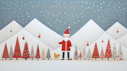 Festive Christmas winter illustration