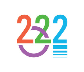 2022 logo on white background. colorful 2022