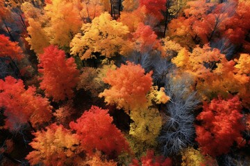 Fototapeta na wymiar Nature's vibrant autumn foliage. Generative AI