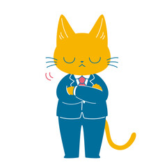 頷くビジネス猫