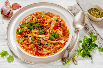 ground beef cabbage soup, hamburger cabbage soup