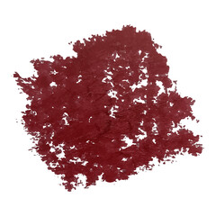 Abstract red lipstick stain, scattered brush isolated on white background