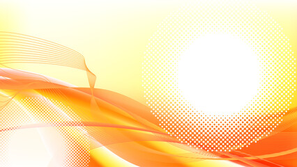 オレンジ色の波型抽象幾何学背景 - obrazy, fototapety, plakaty