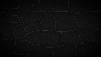Black dark texture old cracks concrete wall as background, template, page or web banner