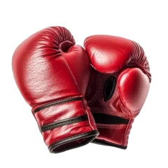 Poster A pair of red leather boxing gloves isolated on a transparent background © Design Resources