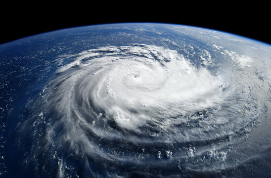 Super Typhoon, tropical storm, cyclone, hurricane, tornado, over ocean. Weather background. Typhoon,  storm, windstorm, superstorm, gale moves to the ground.  Elements of this image furnished by NASA.