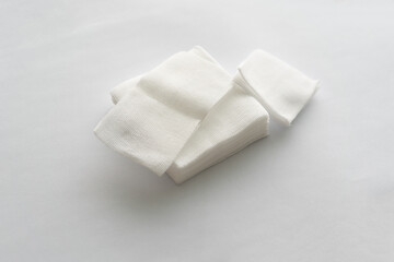 stack of variatio of gauze on white
