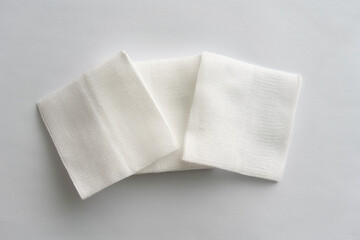 Medical gauze sheet isolate on a white.