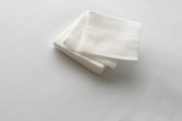 Medical gauze sheet isolate on a white.