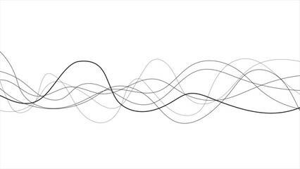 Abstract curve wave thin line wavy vector background - obrazy, fototapety, plakaty