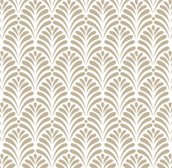 Seamless modern floral art deco pattern leaves vector background