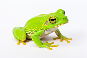 Frog On White Background, Frog Isolated On White, Frog, Green Frog