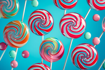 Fototapeta na wymiar Colorful Assortment of Lollipops