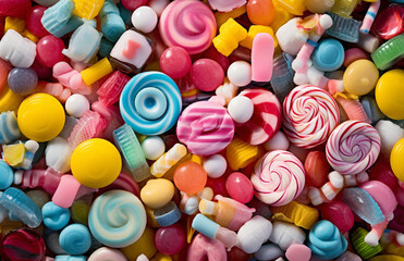 Fototapeta na wymiar Close-Up of Mixed Candy Selection