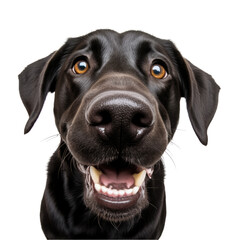 Portrait of labrador retriever isolated on white background, transparent PNG