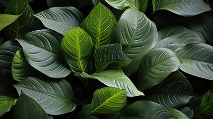 Gray and green calathea lutea leaves patterned background
