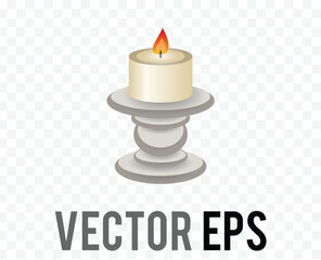Isolated vector gradient light candle with fire flame icon