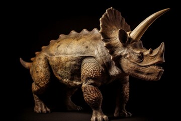Triceratops on a plain background. Generative AI