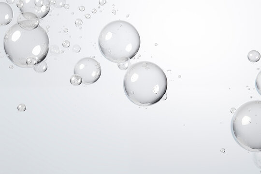 Photo of an air bubbles  on light grey background