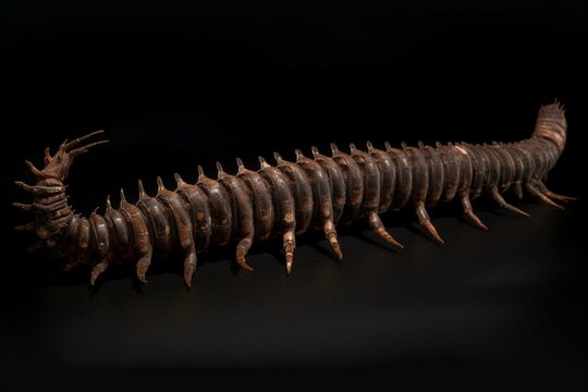 A long and segmented creature resembling a centipede. Generative AI