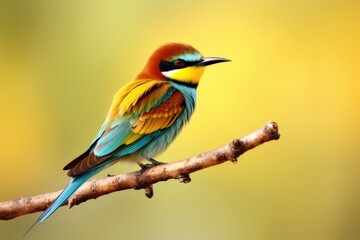 Obraz premium A Vibrant European bee eater Avian Perched Upon a Majestic Tree Branch Created With Generative AI Technology