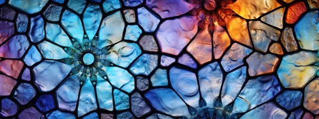 Crédence de cuisine en verre imprimé Coloré Vibrant stained glass window series.