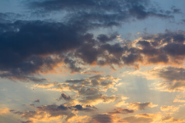 Sunset clouds on the sky