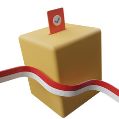 3d render of vote box