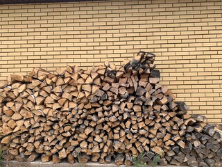 Large pile of a firewood