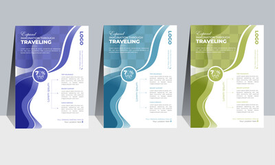 Creative and radiant two colors corporate Flyer Template Design, vector marketing illustration template design.