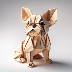 An Illustration of an Adorable Dog with Origami Style